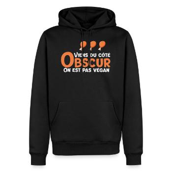 Poulet viande anti végan bouffe aliment - Sweat à capuche Premium bio Homme - noir - Devant - Nico (187cm)
