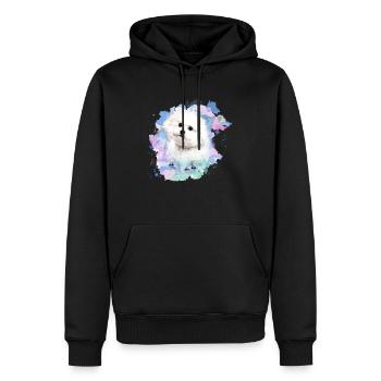 bichon frisé, malteser, dog, watercolour, watercolour - Men’s Premium Organic Hoodie - black - Front - Nico (187cm)