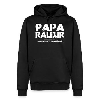 Papa râleur cadeau drôle grincheux - Sweat à capuche Premium bio Homme - noir - Devant - Nico (187cm)