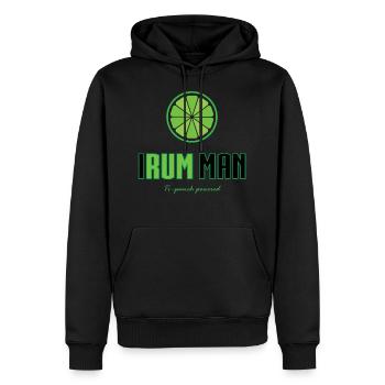 I RUM MAN - Men’s Premium Organic Hoodie - black - Front - Nico (187cm)