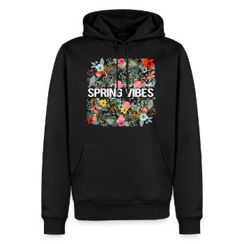SPRING VIBES - Männer Premium Bio Hoodie - Schwarz - Vorne - Nico (187cm)