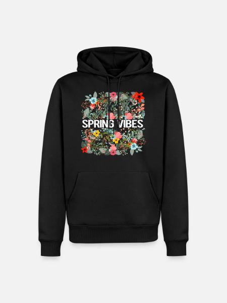 SPRING VIBES - Men’s Premium Organic Hoodie - black