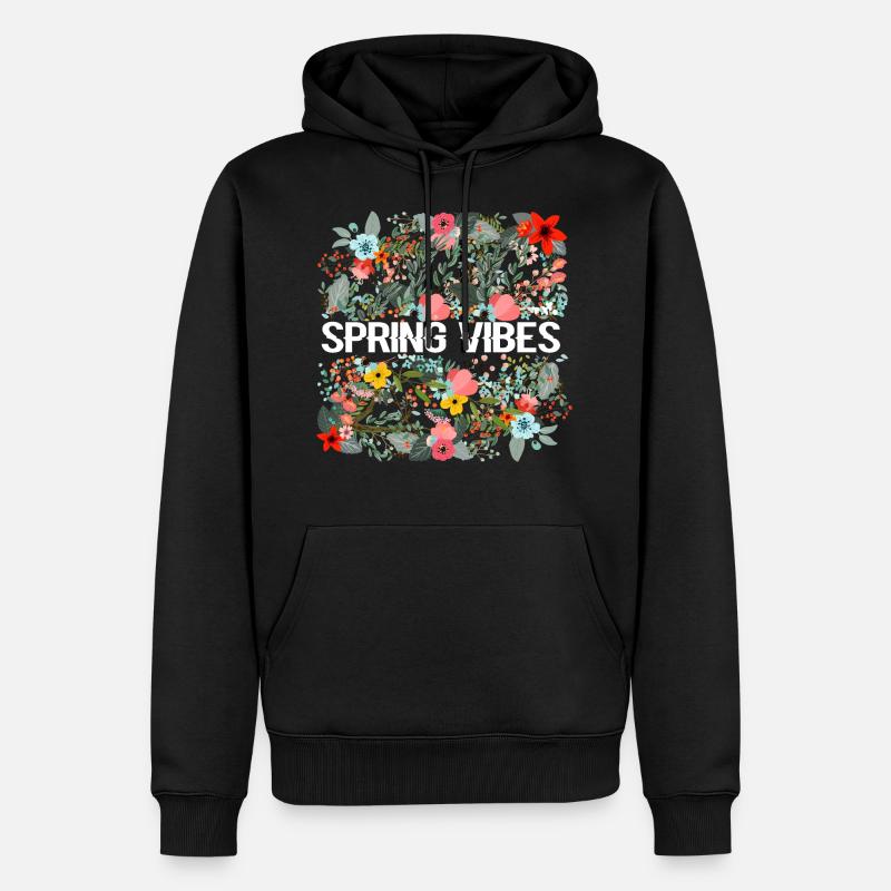SPRING VIBES - Männer Premium Bio Hoodie - Schwarz