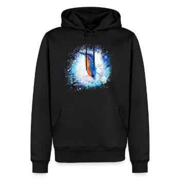 oiseaux de glace,graffiti, peinture, oiseau, coloré - Sweat à capuche Premium bio Homme - noir - Devant - Nico (187cm)