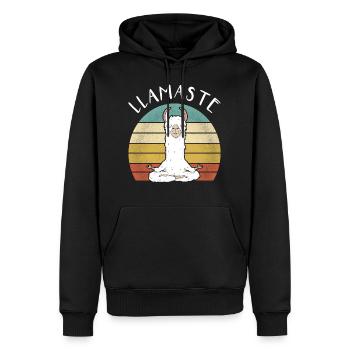 Lamaste - lustige Retro Lama Alpaka Liebhaber Geschenk - Männer Premium Bio Hoodie - Schwarz - Vorne - Nico (187cm)