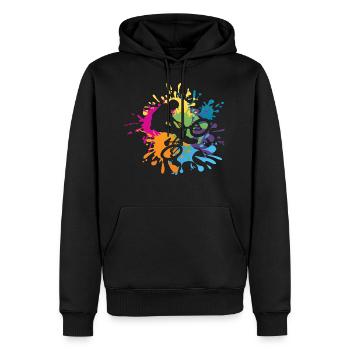 BMX MTB Colour Splash Geschenkidee - Männer Premium Bio Hoodie - Schwarz - Vorne - Nico (187cm)