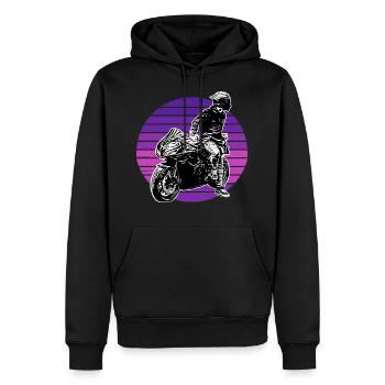 Motocycles / moto / moto biker - Sweat à capuche Premium bio Homme - noir - Devant - Nico (187cm)