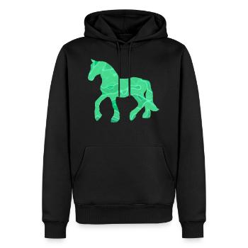cheval chevaux coeur équitation filles femmes cadeau - Sweat à capuche Premium bio Homme - noir - Devant - Nico (187cm)