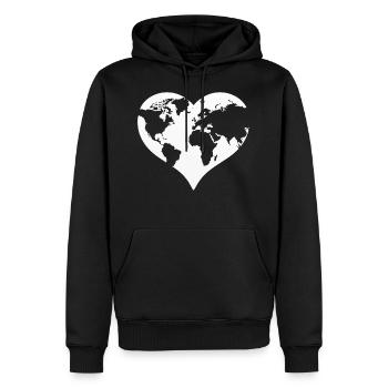 Terre, save the planet, Protection de l’environnement, Protection de la nature - Sweat à capuche Premium bio Homme - noir - Devant - Nico (187cm)