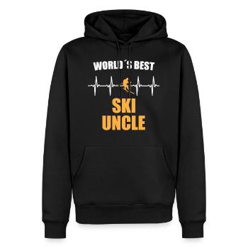 Ski Onkel Herzschlag - Männer Premium Bio Hoodie - Schwarz - Vorne - Nico (187cm)