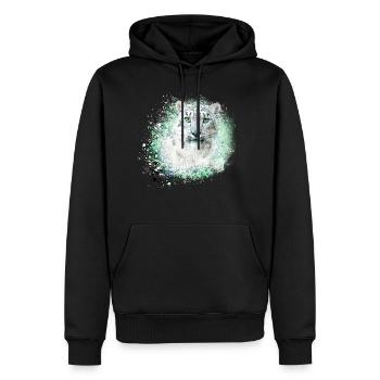 snow leopard,cat,leopard,graffiti,wildcat - Men’s Premium Organic Hoodie - black - Front - Nico (187cm)
