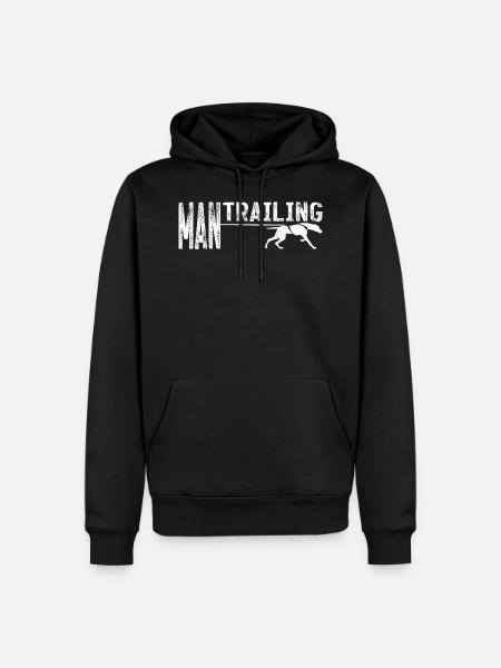vintage Mantrailing Hundeliebhaber - Männer Premium Bio Hoodie - Schwarz