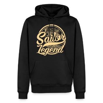 Segel Legende, Kapitän - Männer Premium Bio Hoodie - Schwarz - Vorne - Nico (187cm)