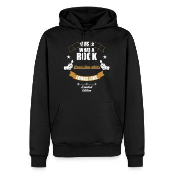 C'est une petite-fille du rock - Sweat à capuche Premium bio Homme - noir - Devant - Nico (187cm)