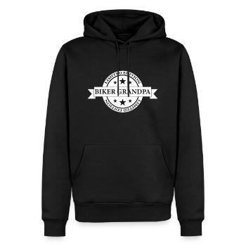 Motorrad Opa Banner - Männer Premium Bio Hoodie - Schwarz - Vorne - Nico (187cm)