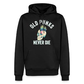Old Punks Never Die - Vintage Punk - Sweat à capuche Premium bio Homme - noir - Devant - Nico (187cm)