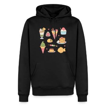 Süße japanische Desserts und Süßigkeiten - Männer Premium Bio Hoodie - Schwarz - Vorne - Nico (187cm)