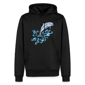 Dauphin - Männer Premium Bio Hoodie - Schwarz - Vorne - Nico (187cm)