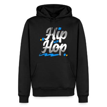 Hip Hop - Männer Premium Bio Hoodie - Schwarz - Vorne - Nico (187cm)