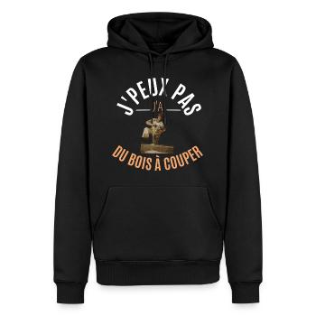 J’peux pas j’ai du bois à couper - Sweat à capuche Premium bio Homme - noir - Devant - Nico (187cm)