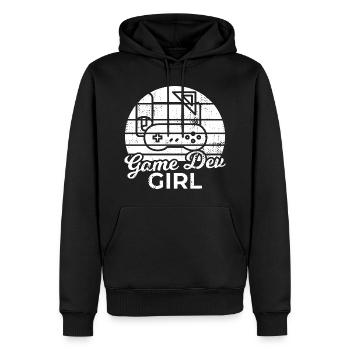Fille de développement de jeu - Sweat à capuche Premium bio Homme - noir - Devant - Nico (187cm)