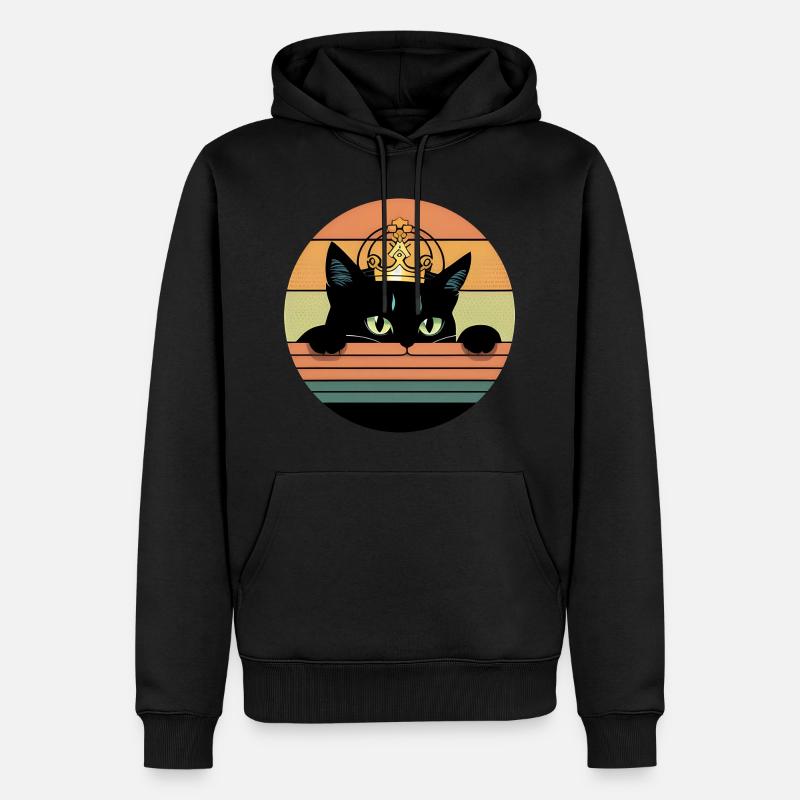 Chat avec couronne - Sweat à capuche Premium bio Homme - undefined