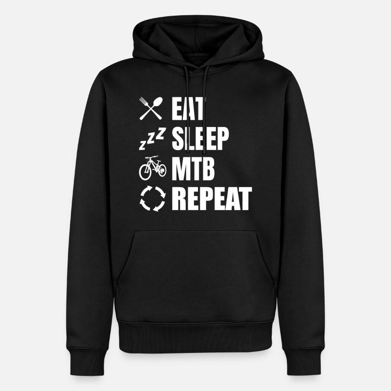 Eat Sleep MTB Repeat - Sweat à capuche Premium bio Homme - noir