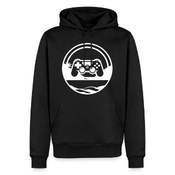 Graphismes de jeux vidéo - Sweat à capuche Premium bio Homme - noir - Devant - Nico (187cm)