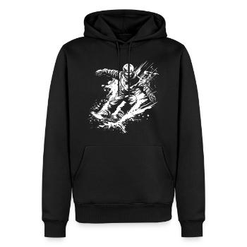 Snowboarders - Sweat à capuche Premium bio Homme - noir - Devant - Nico (187cm)