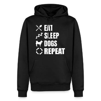 Eat Sleep Dogs Repeat - Men’s Premium Organic Hoodie - black - Front - Nico (187cm)