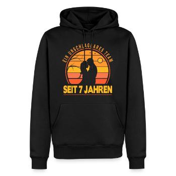 7 Jahre Unschlagbares Team Liebesgeschenk Paar - Männer Premium Bio Hoodie - Schwarz - Vorne - Nico (187cm)