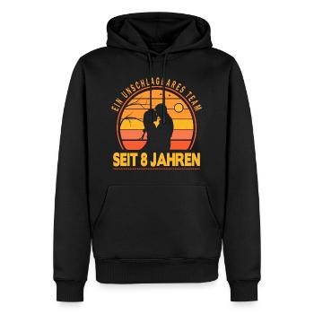 8 Jahre Unschlagbares Team Liebesgeschenk Paar - Männer Premium Bio Hoodie - Schwarz - Vorne - Nico (187cm)