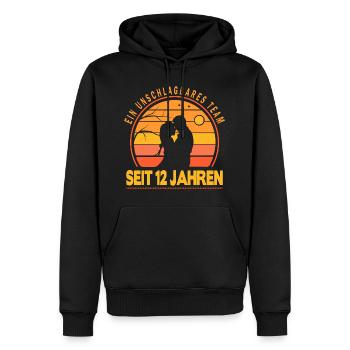 12 Jahre Unschlagbares Team Liebesgeschenk Paar - Männer Premium Bio Hoodie - Schwarz - Vorne - Nico (187cm)