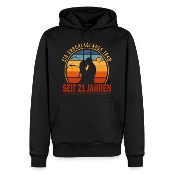 21 Jahre Unschlagbares Team Liebesgeschenk Paar - Männer Premium Bio Hoodie - Schwarz - Vorne - Nico (187cm)