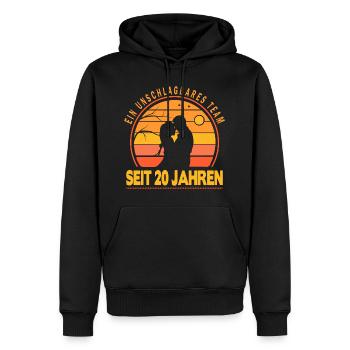 20 Jahre Unschlagbares Team Liebesgeschenk Paar - Männer Premium Bio Hoodie - Schwarz - Vorne - Nico (187cm)