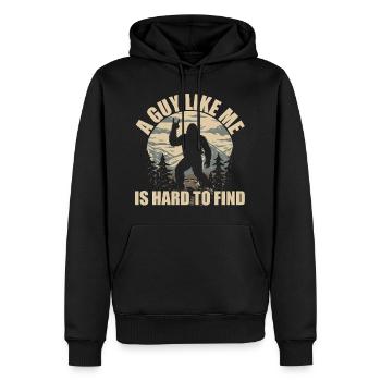 Un gars comme moi est difficile à trouver - Bigfoot Sasquatch - Sweat à capuche Premium bio Homme - noir - Devant - Nico (187cm)