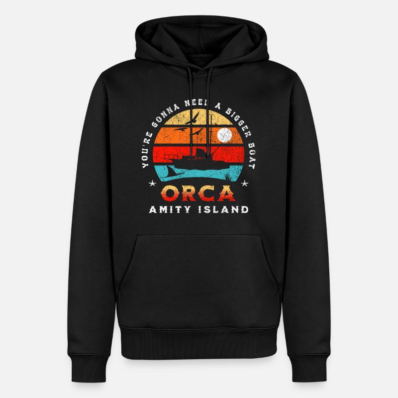 Orca - Amity Island - Männer Premium Bio Hoodie - Schwarz