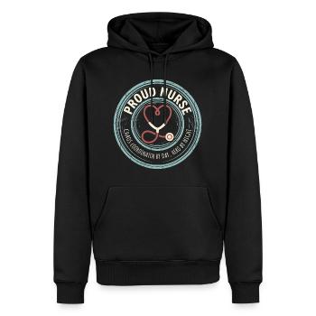 Motif de l’infirmière fière - Coordinateur du chaos - Sweat à capuche Premium bio Homme - noir - Devant - Nico (187cm)