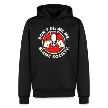 Ne me blâmez pas, Société des Chauves-souris - Sweat à capuche Premium bio Homme - noir - Devant - Nico (187cm)