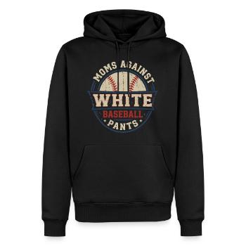 Maman Baseball : Humour Lessive et Sport - Sweat à capuche Premium bio Homme - noir - Devant - Nico (187cm)