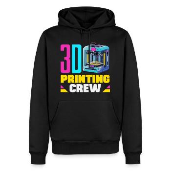 3D Druck Crew Maker Space Robotik Team Lustig - Männer Premium Bio Hoodie - Schwarz - Vorne - Nico (187cm)