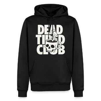 Citation du café du Dead Tired Horror Club - Sweat à capuche Premium bio Homme - noir - Devant - Nico (187cm)