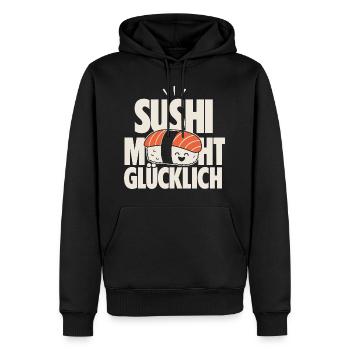 Sushi Macht Glücklich Kawaii Design - Männer Premium Bio Hoodie - Schwarz - Vorne - Nico (187cm)