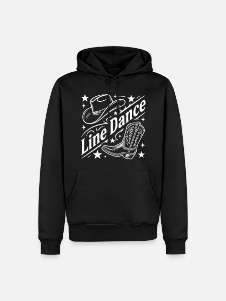 Line Dance Cowboy Flair - Men’s Premium Organic Hoodie - black