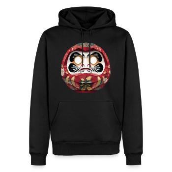 Blumenkreis-Daruma im Feststil Daruma Origami - Männer Premium Bio Hoodie - Schwarz - Vorne - Nico (187cm)