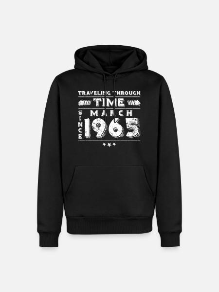 Vintage Zeitreise Geburtstags Design März 1965 - Männer Premium Bio Hoodie - Schwarz