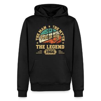 Geburtstagsgeschenk - geboren im Februar 1966 - Männer Premium Bio Hoodie - Schwarz - Vorne - Nico (187cm)