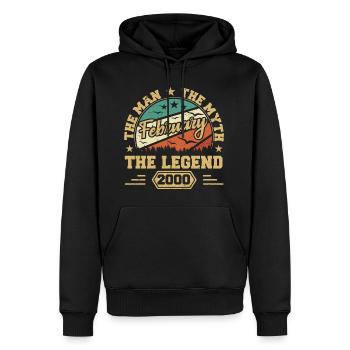 Geburtstagsgeschenk - geboren im Februar 2000 - Männer Premium Bio Hoodie - Schwarz - Vorne - Nico (187cm)