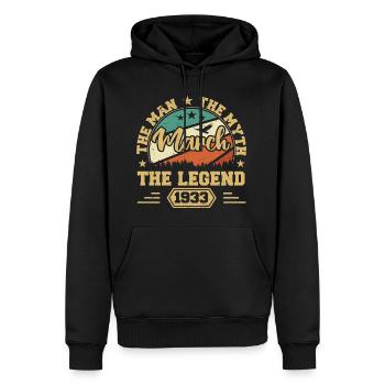 März 1933 Jubiläum 1933 Legenden März - Männer Premium Bio Hoodie - Schwarz - Vorne - Nico (187cm)