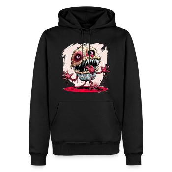 Cupcake Halloween Street Food Monstre - Sweat à capuche Premium bio Homme - noir - Devant - Nico (187cm)